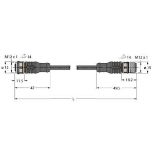 Turck 6630918 Sensor/actuator connector, geassembleerd Aantal polen (sensoren): 4 1 m 10 stuk(s)