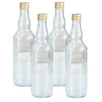 Glazen fles met schroefdop van 500 ml - 4x - Weckflessen - Waterflessen - Olie flessen