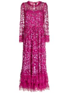 Needle & Thread robe longue brodée de sequins - Violet