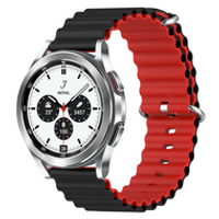 Ocean Style bandje - Zwart / rood - Samsung Galaxy Watch 4 Classic - 42mm & 46mm - thumbnail