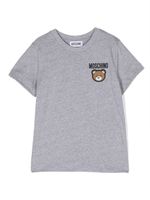 Moschino Kids t-shirt à logo brodé Leo Teddy - Gris