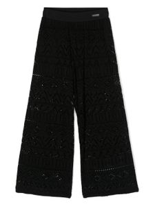 Monnalisa pantalon droit à découpes - Noir