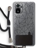 Geometrische lijnen zwart: Xiaomi Redmi Note 10S Transparant Hoesje met koord
