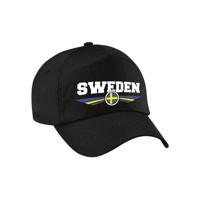 Zweden / Sweden landen pet - baseball cap - zwart - volwassenen - supporters Zweden / Sweden landen pet - baseball cap - zwart - volwassenen - supporters