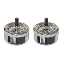 2x stuks ronde draaiasbak/drukasbak chroom 13 cm