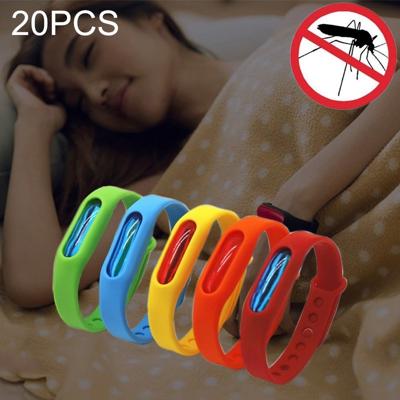 20 stuks anti-Mosquito siliconen afstotend armband gesp armband bugs weg geschikt voor kinderen en volwassenen lengte: 23cm willekeurige kleur leve