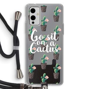 Cactus quote: OnePlus 9 Transparant Hoesje met koord
