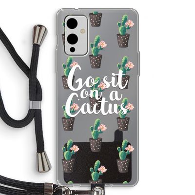 Cactus quote: OnePlus 9 Transparant Hoesje met koord