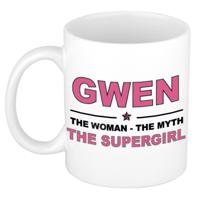 Gwen cadeau mok - Woman Myth Supergirl - naam koffiemok - 300 ml - collega - moederdag