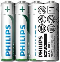 Philips batterij "longlife" tr-battery r03 4pcs. longlife micro