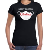 Merry corona Christmas fout Kerstshirt / outfit zwart voor dames - thumbnail