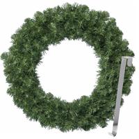 Kerstkrans 50 cm - groen - met zilveren hanger/ophanghaak - kerstversiering - Kerstkransen