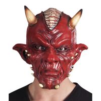 Latex duivel masker Lucifer voor volwassenen - thumbnail