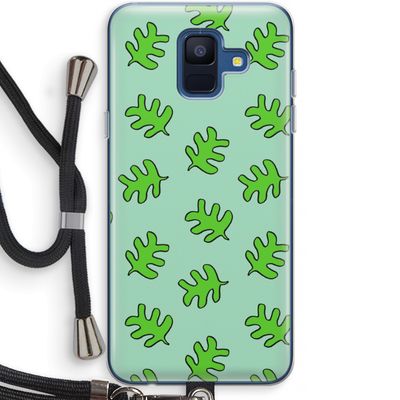 Groene blaadjes: Samsung Galaxy A6 (2018) Transparant Hoesje met koord