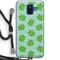 Groene blaadjes: Samsung Galaxy A6 (2018) Transparant Hoesje met koord