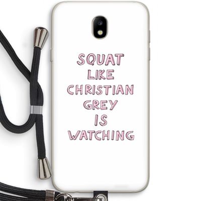 Christian Grey: Samsung Galaxy J7 (2017) Transparant Hoesje met koord
