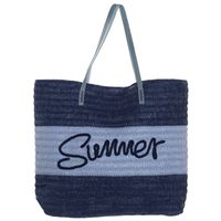 Strandtas Summer blauw 38 x 40 cm - thumbnail