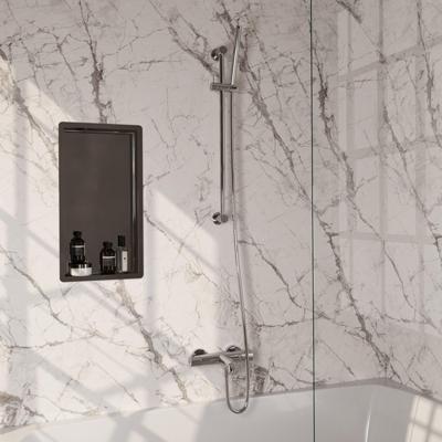 BRAUER Stripe Baddouche Thermostaatkraan - SET 01 - opbouw - glijstang - staaf handdouche - doucheslang - chroom 5-CE-340