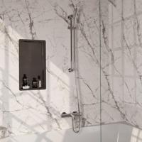 BRAUER Stripe Baddouche Thermostaatkraan - SET 01 - opbouw - glijstang - staaf handdouche - doucheslang - chroom 5-CE-340