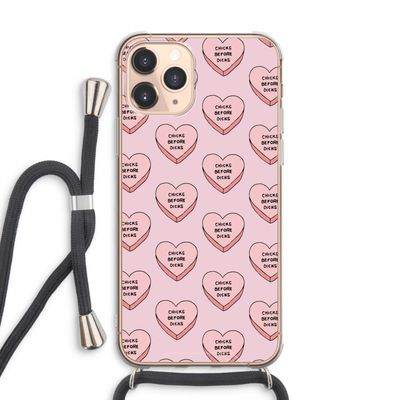 Chicks before dicks: iPhone 11 Pro Max Transparant Hoesje met koord