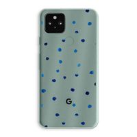 Blauwe stippen: Google Pixel 5a 5G Transparant Hoesje