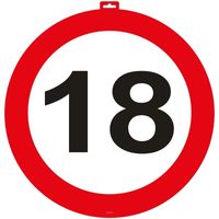 18 Jaar versiering verkeersbord wandbord 47 cm