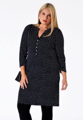 Yoek Shirt met knopen DOTS | Blauw | Maat XL