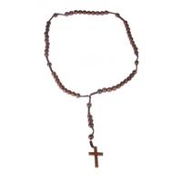 Carnaval verkleed sieraden - Rozenkrans ketting van hout - voor priesters/nonnen - Religieus