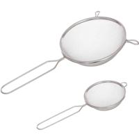 5Five Keukenzeefjes - Set van 2x stuks - 23 en 28 cm - van RVS - Zeefjes - Zeven
