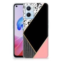 OPPO A96 | OPPO A76 | TPU Hoesje | Zwart Roze Vormen