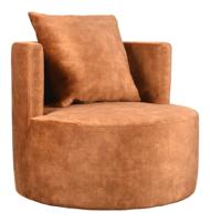 LABEL51 Fauteuil 'Evy' 90cm, Velvet, kleur Oker