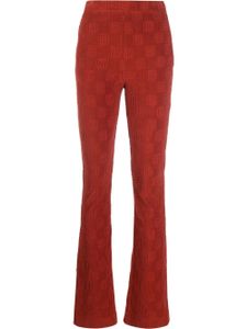 AMBUSH pantalon de jogging évasé à motif monogrammé - Marron