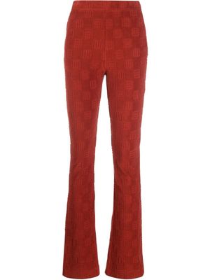 AMBUSH pantalon de jogging évasé à motif monogrammé - Marron
