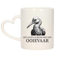 Cadeau mok voor de familie Ooievaar - het leven is beter met - hart oor - keramiek - 300 ml