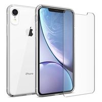 Saii 2-in-1 iPhone XR TPU-hoesje en schermbeschermer van gehard glas