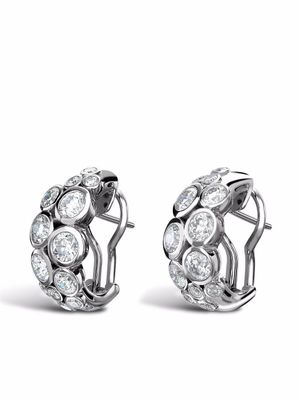 Pragnell créoles Bubbles en or blanc 18ct ornées de diamants - Argent