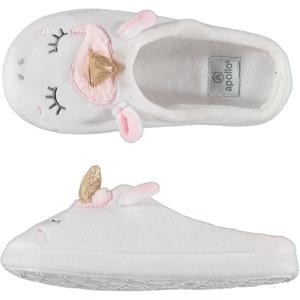 Meisjes instap slippers/pantoffels eenhoorn - wit - maat 35-36 - Kindersloffen