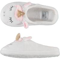 Meisjes instap slippers/pantoffels eenhoorn - wit - maat 35-36 - Kindersloffen