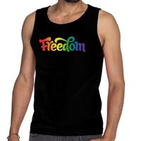 Gaypride freedom tanktop/mouwloos shirt zwart heren