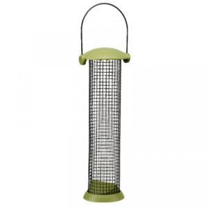 Notensilo - Smart Twist Top - groen/zwart - metaal - 11 x 30 cm - vogel voedersilo voor noten