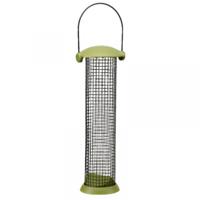 Notensilo - Smart Twist Top - groen/zwart - metaal - 11 x 30 cm - vogel voedersilo voor noten