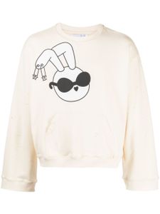 Natasha Zinko graphic-print cotton sweatshirt - Jaune