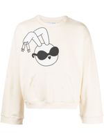 Natasha Zinko graphic-print cotton sweatshirt - Jaune - thumbnail