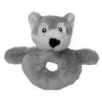Nature Planet Dieren baby rammelaar - wolf - pluche - 10 x 15 cm - speelgoed