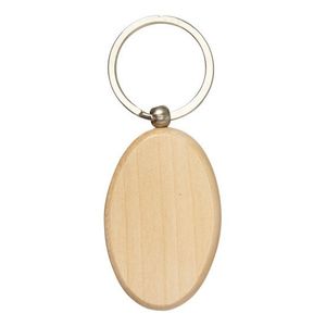 30x Houten sleutelhanger ovaal met metalen ring 6 cm