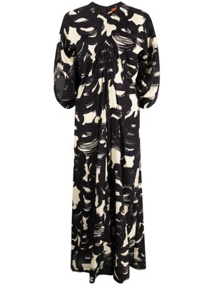 colville robe longue Cocoon à imprimé abstrait - Noir