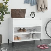 Schoenenkast 70x36x60 cm bewerkt hout hoogglans wit