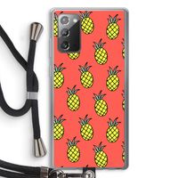 Ananas: Samsung Galaxy Note 20 / Note 20 5G Transparant Hoesje met koord Ananas: Samsung Galaxy Note 20 / Note 20 5G Transparant Hoesje met koord