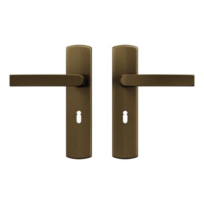 AXA AXA Curve klik deurkruk Blok op schild sleutelgat 56mm - aluminium/brons