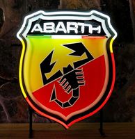 Abarth Logo Neon Verlichting Met Achterplaat 55 x 65 cm